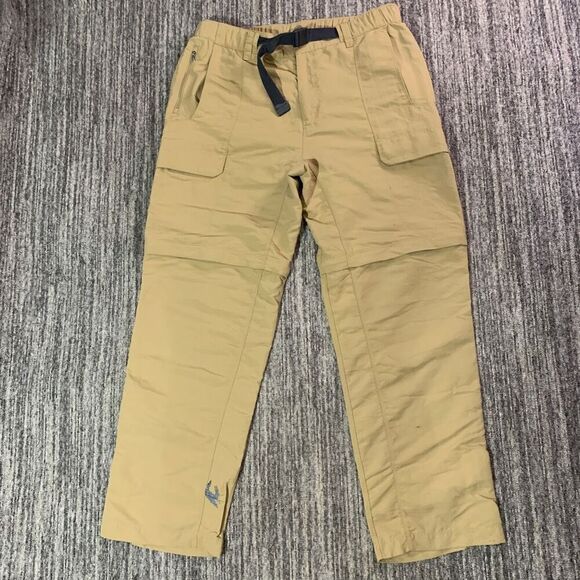 The North Face Mens Size‎ Large Cargo Pants Tan Khaki Belt Elastic Waist Nylon - Picture 1 of 13